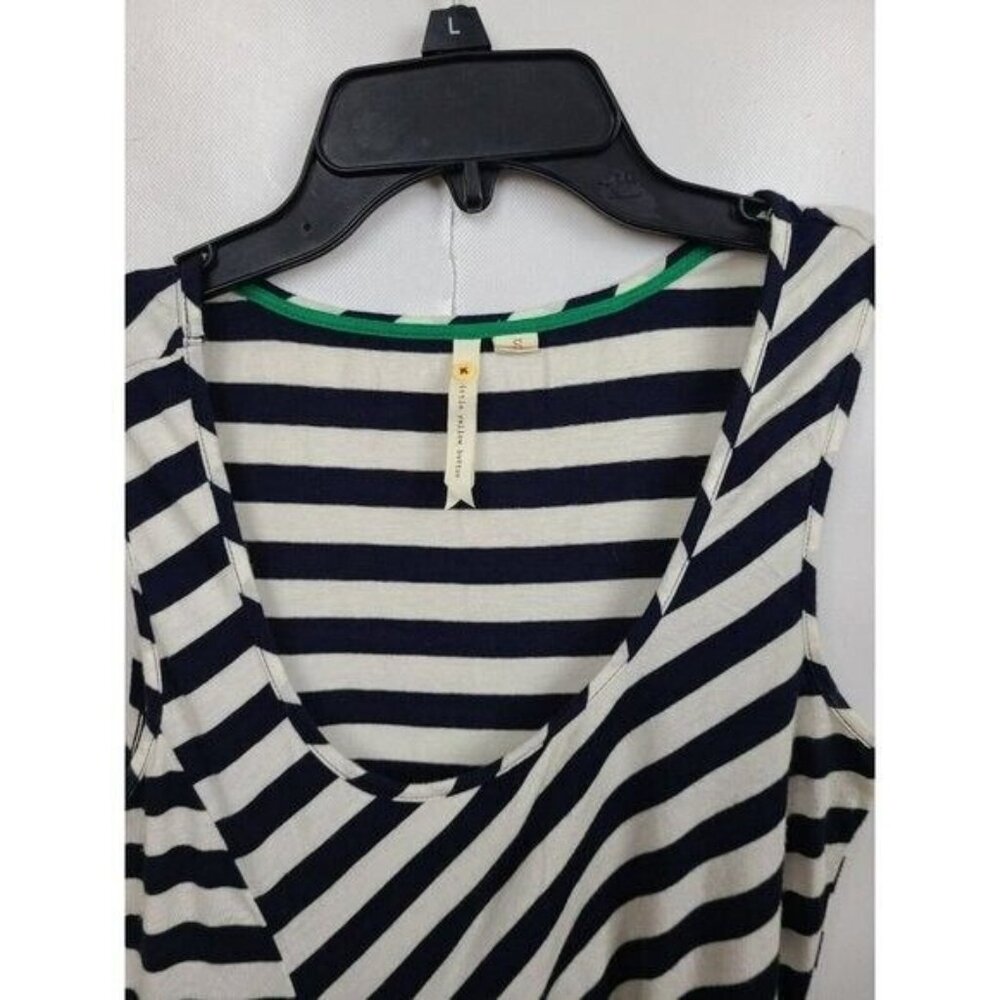 Anthropologie Little Yellow Button Womens Tank Top Small Navy White Striped BOHO - Picture 3 of 7